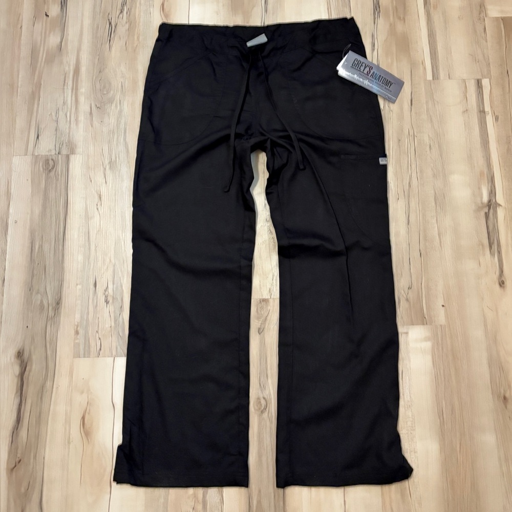 Small Black Grey’s Anatomy Drawstring Scrub Pants